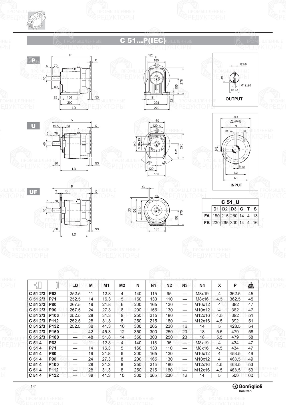 Мотор-редуктор Bonfiglioli C 51 Bonfiglioli C 51
